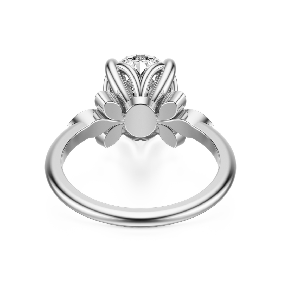 Oval Cut 2.10 CT F VS2 Lab Grown Diamond Ring in Gold (IGI)