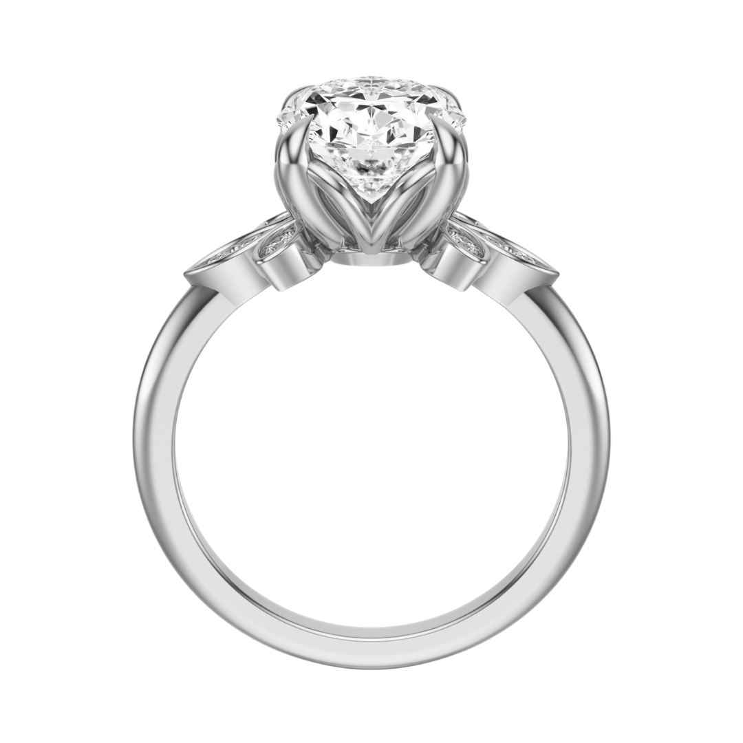 Oval Cut 2.10 CT F VS2 Lab Grown Diamond Ring in Gold (IGI)