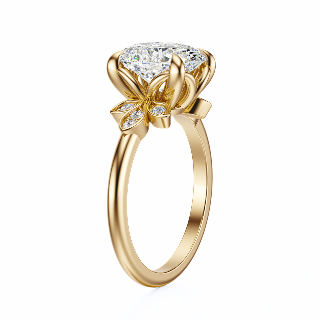Oval Cut 2.10 CT F VS2 Lab Grown Diamond Ring in Gold (IGI)