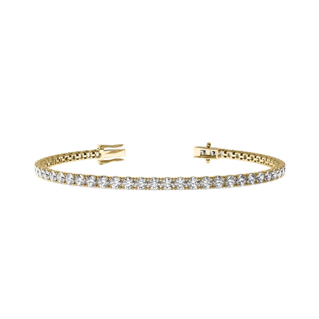 Round Cut 8.20CT E VVS2 Natural Diamond Tennis Bracelet 14K Gold (IGI)
