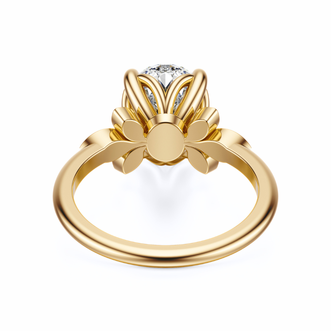 Oval Cut 2.10 CT F VS2 Lab Grown Diamond Ring in Gold (IGI)