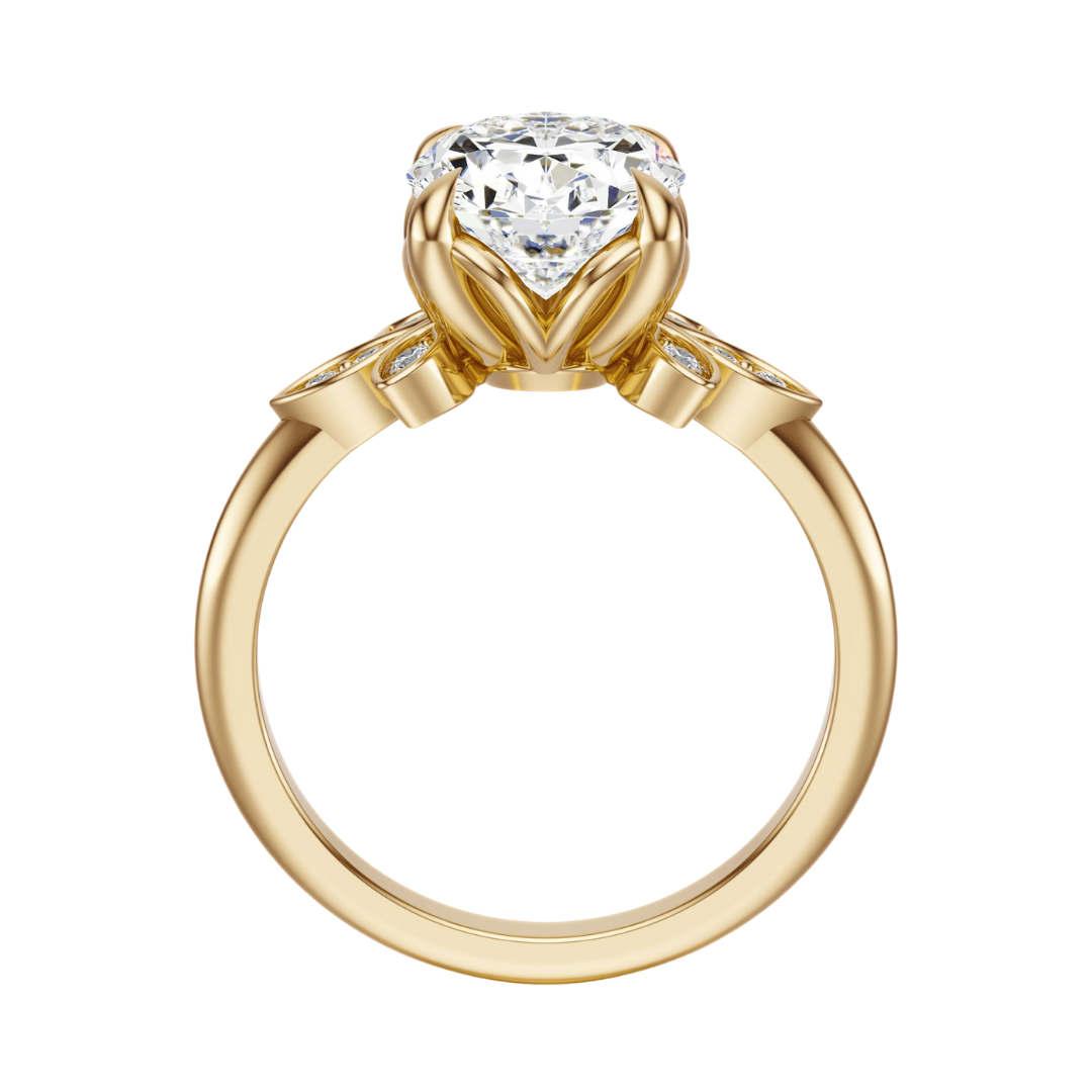 Oval Cut 2.10 CT F VS2 Lab Grown Diamond Ring in Gold (IGI)