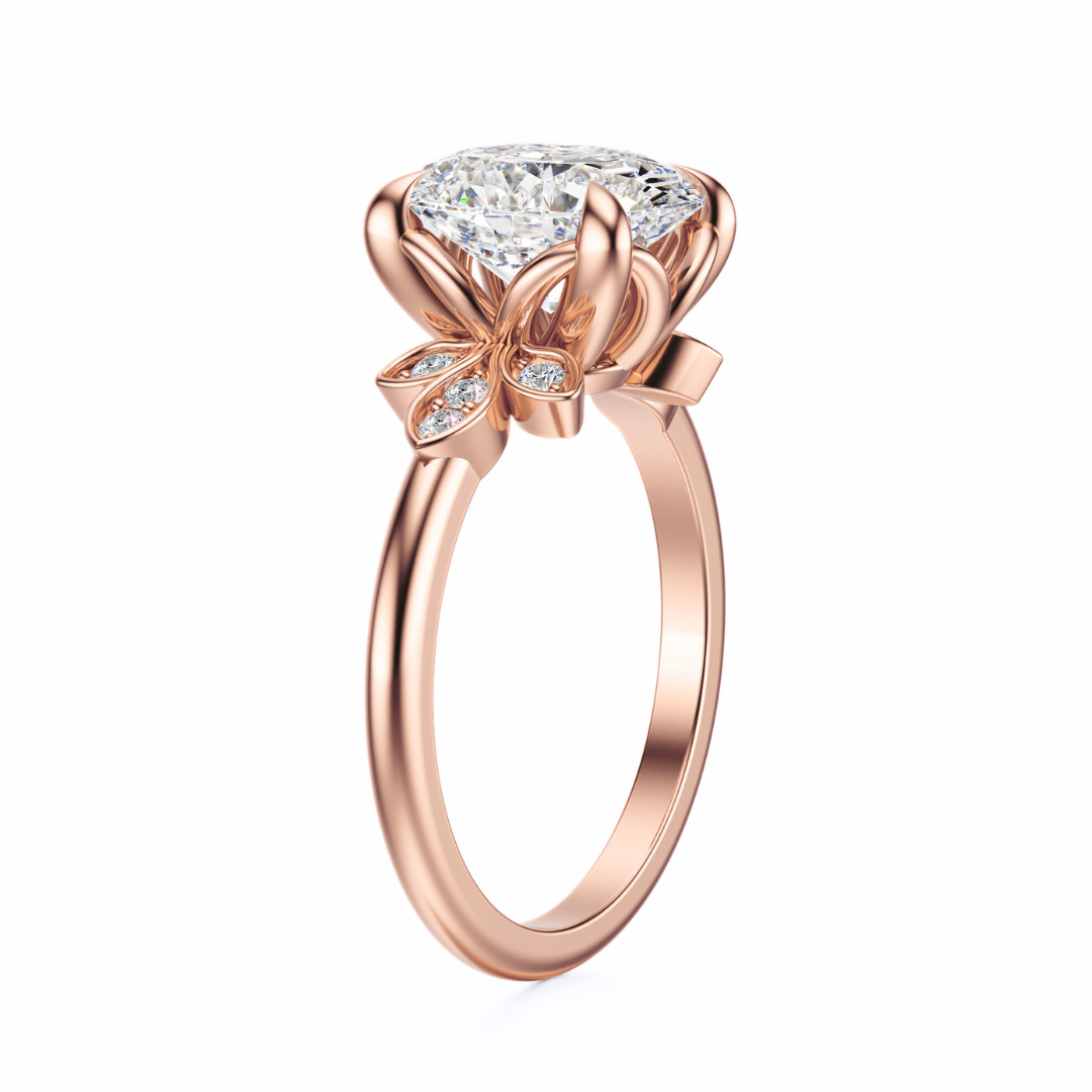 Oval Cut 2.10 CT F VS2 Lab Grown Diamond Ring in Gold (IGI)