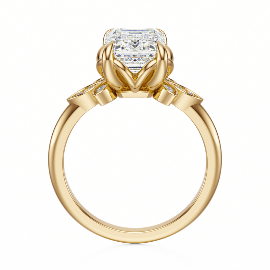 Emerald Cut 2.10 CT F VS2 Lab Grown Diamond Ring in Gold (IGI)
