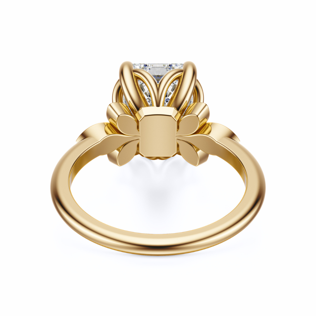 Emerald Cut 2.10 CT F VS2 Lab Grown Diamond Ring in Gold (IGI)