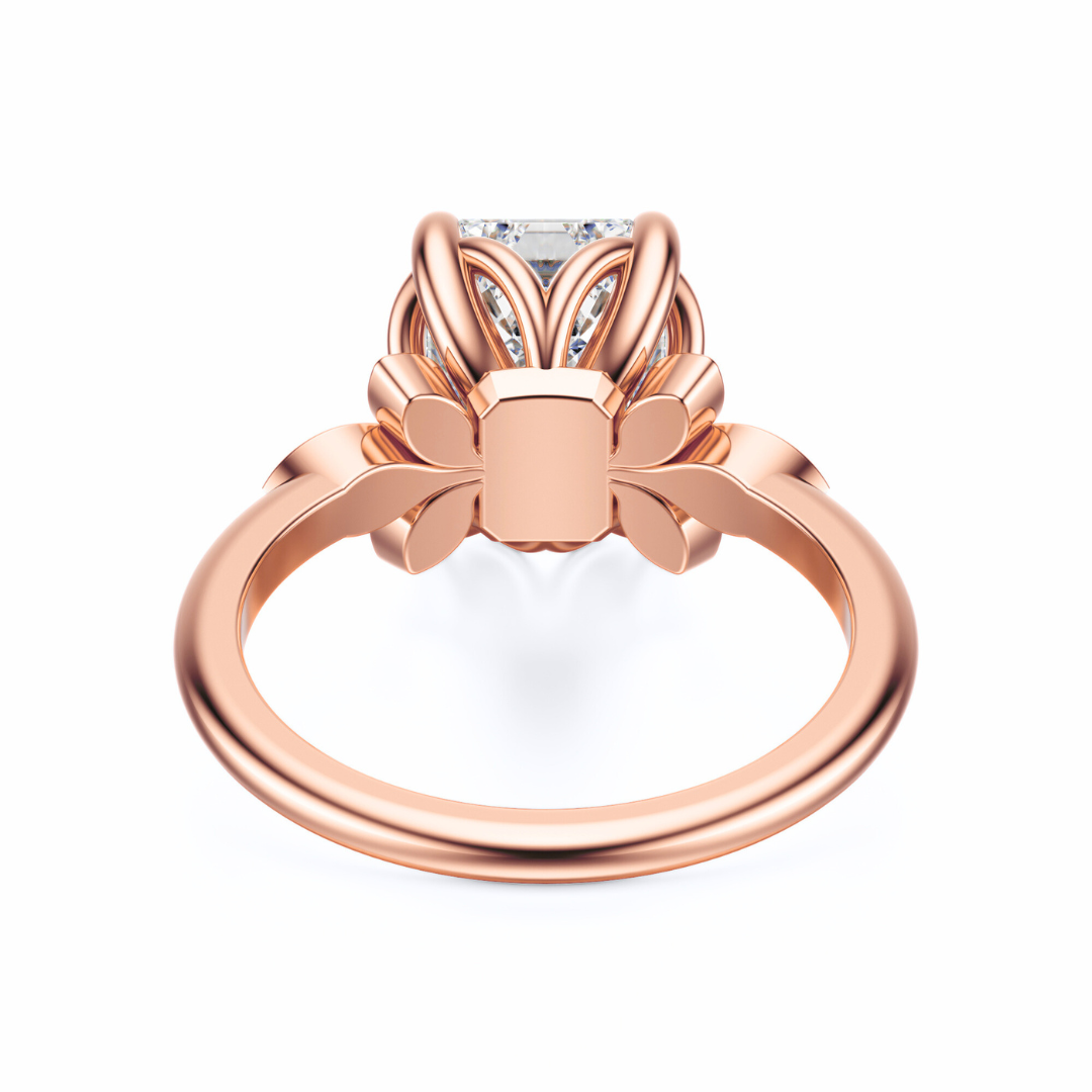 Emerald Cut 2.10 CT F VS2 Lab Grown Diamond Ring in Gold (IGI)