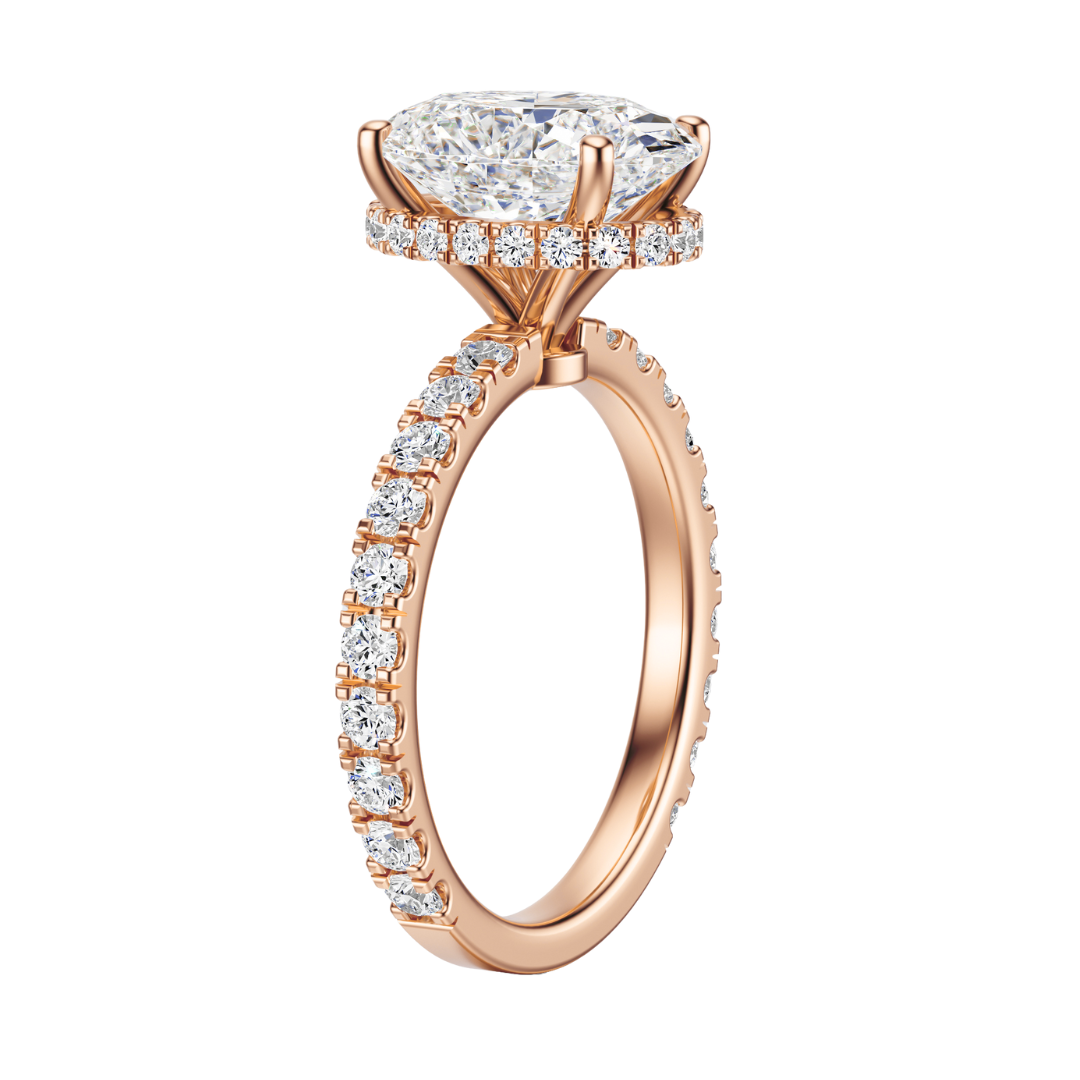 Oval Cut 2.80 CT F VS2 Lab Grown Diamond Ring in Gold (IGI)