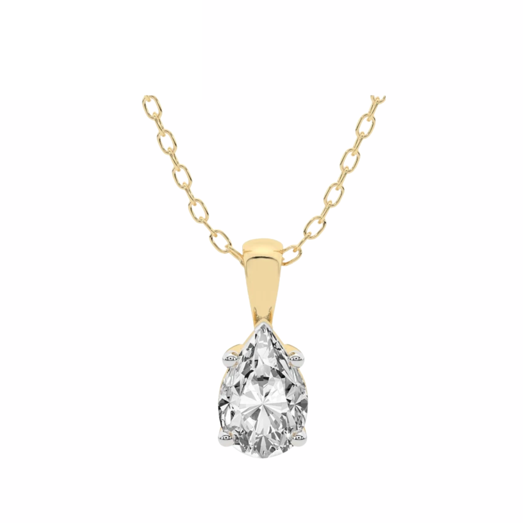 Pear Cut 2.34 CT F VS2 Lab Grown Diamond Pendant 14K Gold (IGI)