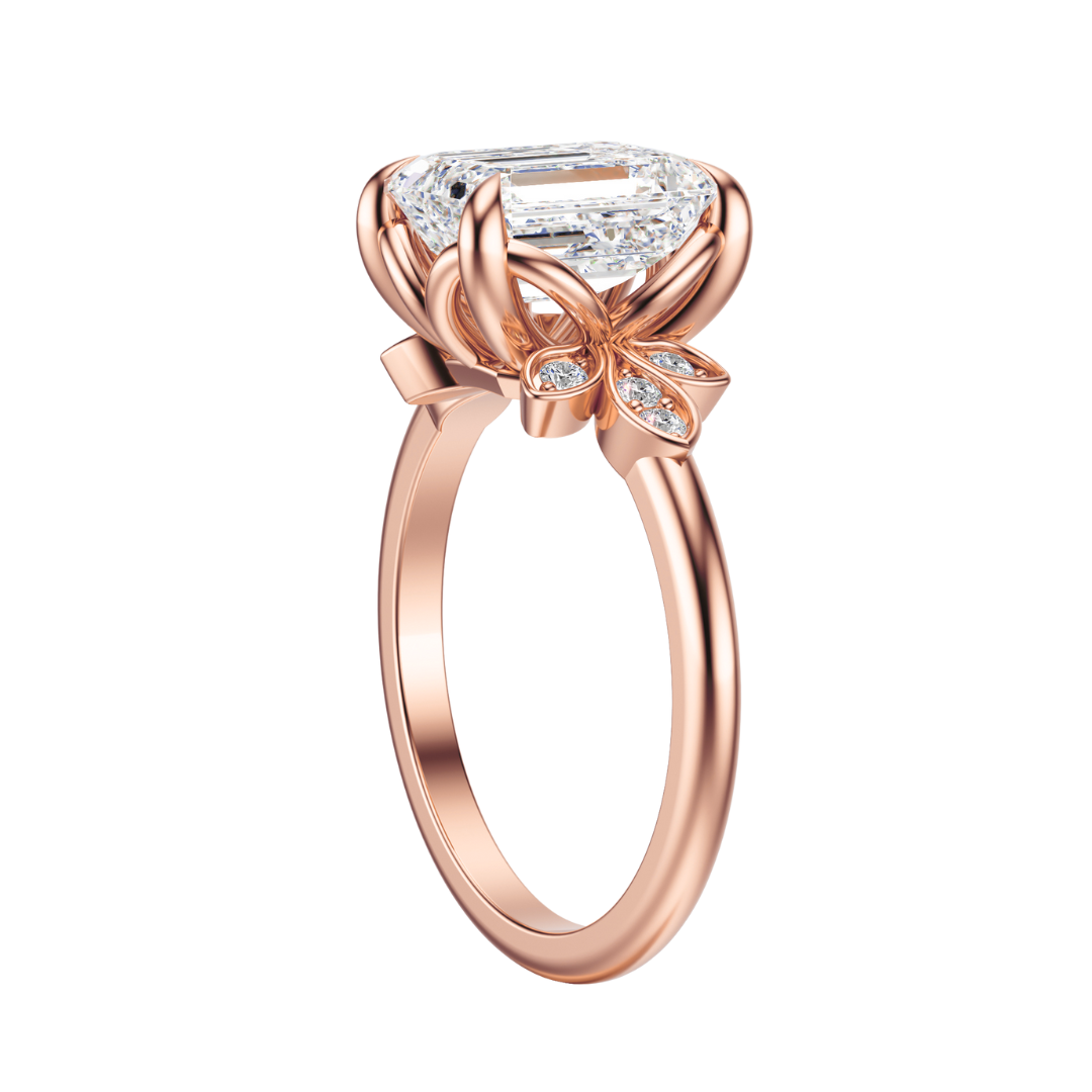 Emerald Cut 2.10 CT F VS2 Lab Grown Diamond Ring in Gold (IGI)