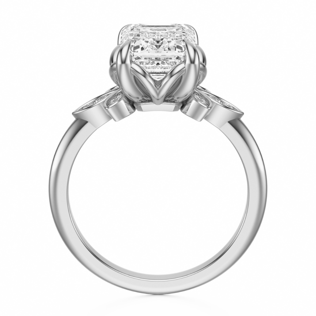 Emerald Cut 2.10 CT F VS2 Lab Grown Diamond Ring in Gold (IGI)