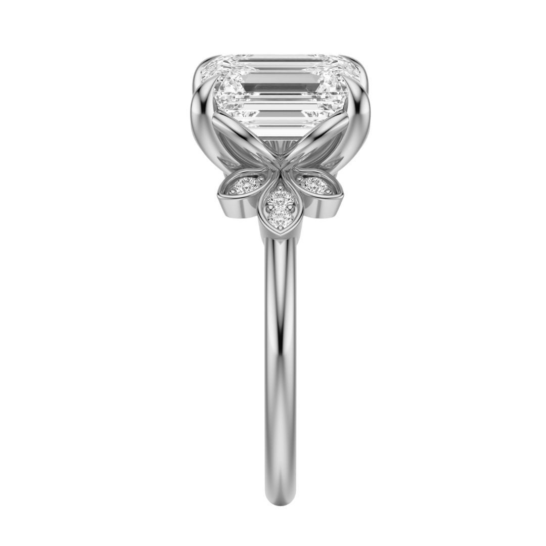 Emerald Cut 2.10 CT F VS2 Lab Grown Diamond Ring in Gold (IGI)