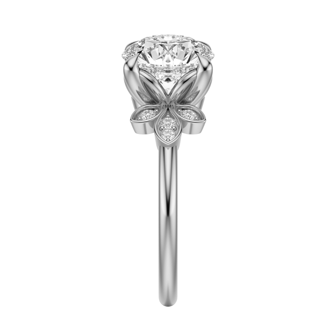 Round Cut 2.10 CT F VS2 Lab Grown Diamond Ring in Gold (IGI)