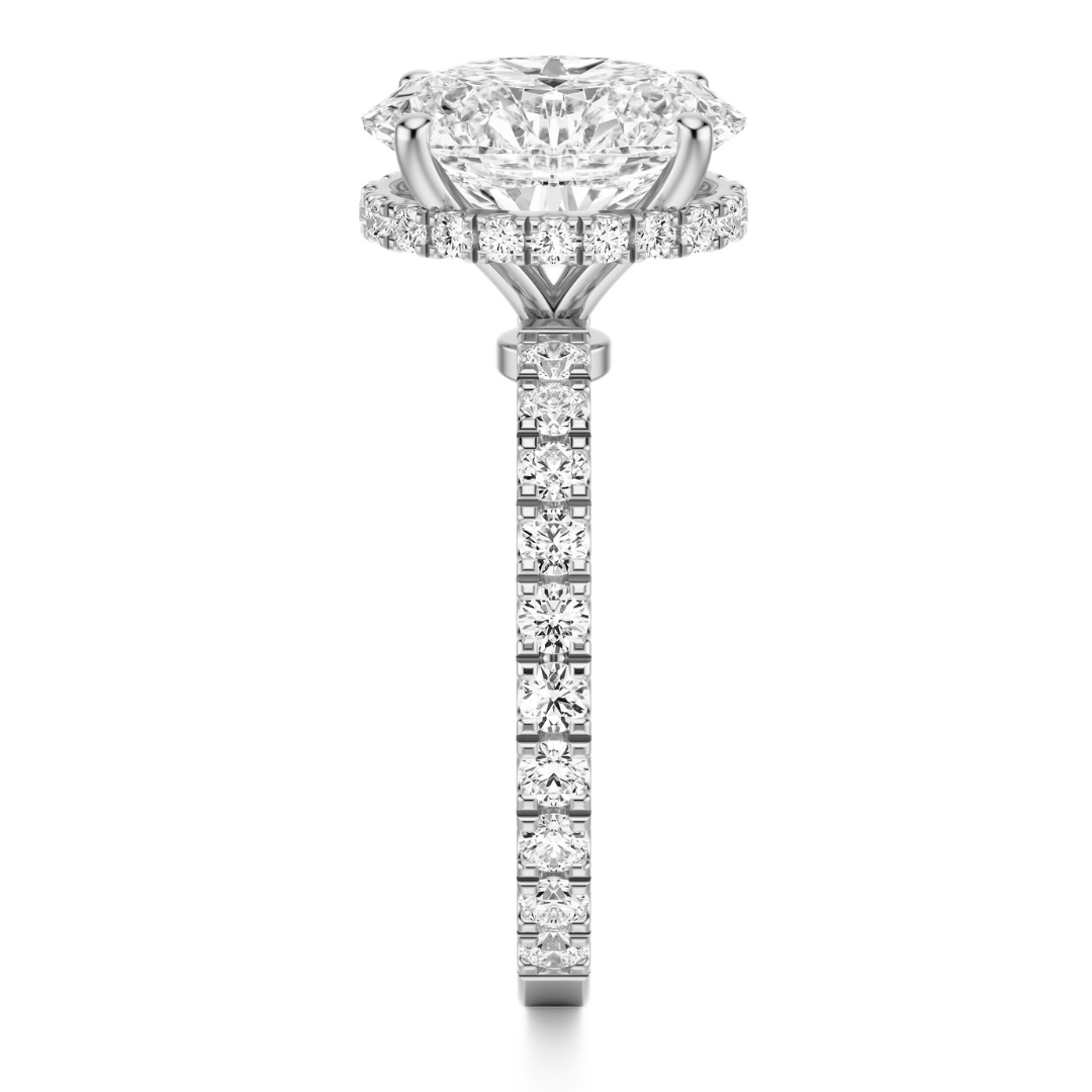 Oval Cut 2.80 CT F VS2 Lab Grown Diamond Ring in Gold (IGI)