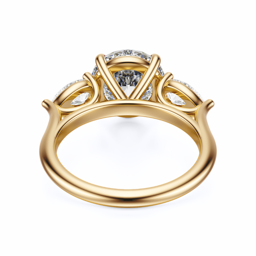 Round Cut 2.50 CT F VS2 Lab Grown Diamond Ring in Gold (IGI)
