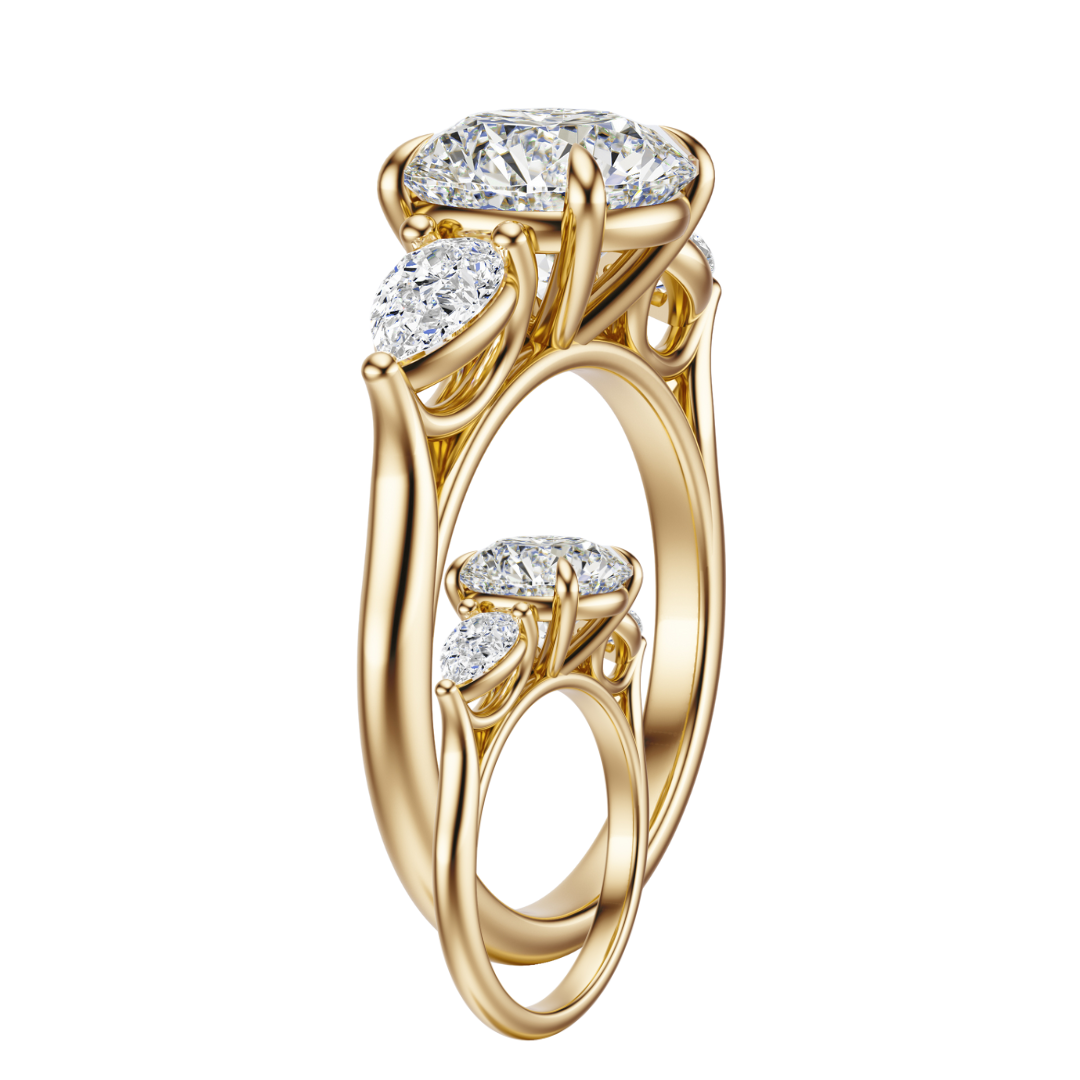 Round Cut 2.50 CT F VS2 Lab Grown Diamond Ring in Gold (IGI)