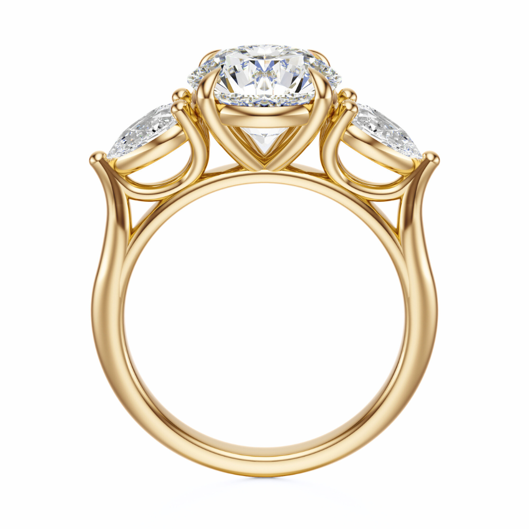 Round Cut 2.50 CT F VS2 Lab Grown Diamond Ring in Gold (IGI)