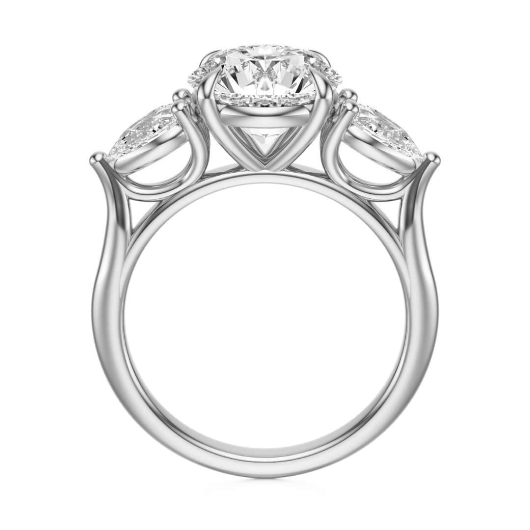 Round Cut 2.50 CT F VS2 Lab Grown Diamond Ring in Gold (IGI)