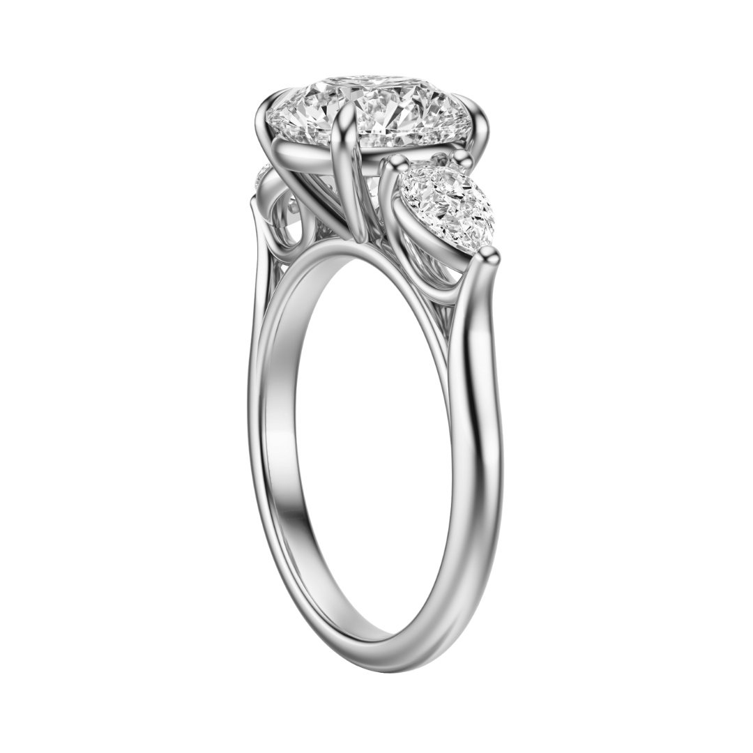 Round Cut 2.50 CT F VS2 Lab Grown Diamond Ring in Gold (IGI)