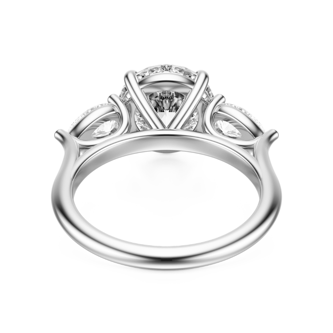 Round Cut 2.50 CT F VS2 Lab Grown Diamond Ring in Gold (IGI)