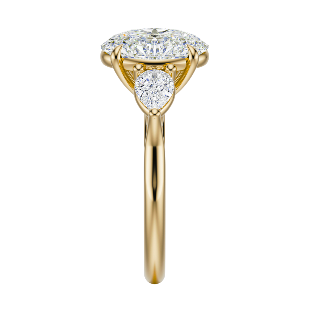 Oval Cut 2.50 CT F VS2 Lab Grown Diamond Ring in Gold (IGI)