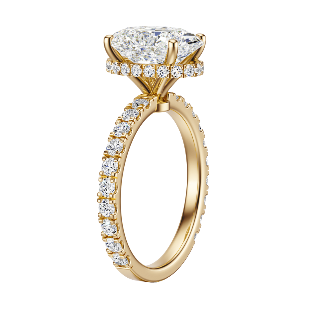 Oval Cut 2.80 CT F VS2 Lab Grown Diamond Ring in Gold (IGI)