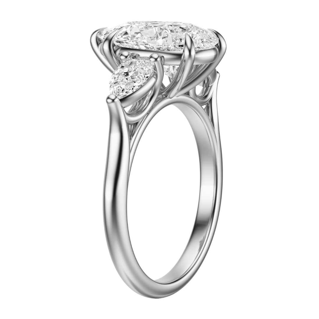 Pear Cut 2.50 CT F VS2 Lab Grown Diamond Ring in Gold (IGI)