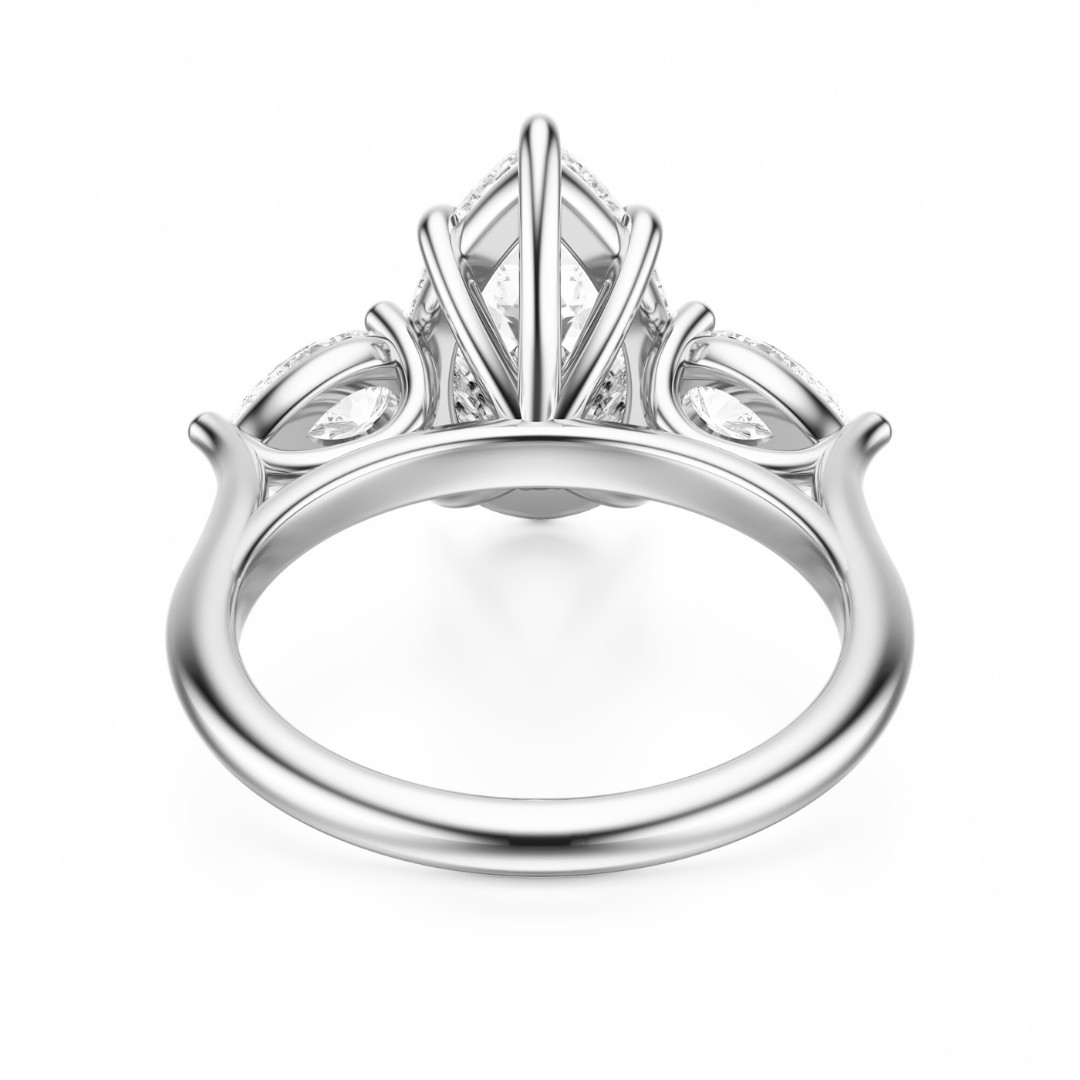Pear Cut 2.50 CT F VS2 Lab Grown Diamond Ring in Gold (IGI)