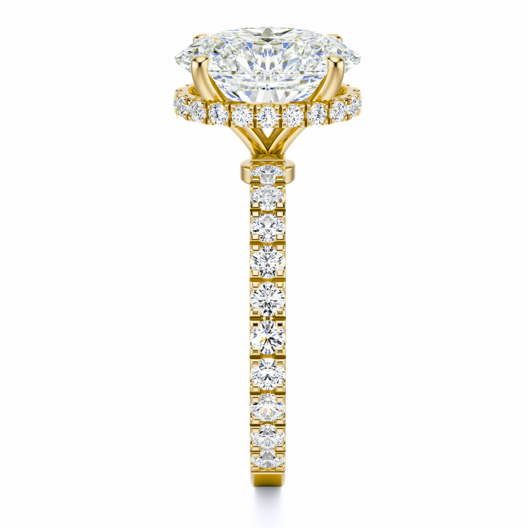 Oval Cut 2.80 CT F VS2 Lab Grown Diamond Ring in Gold (IGI)