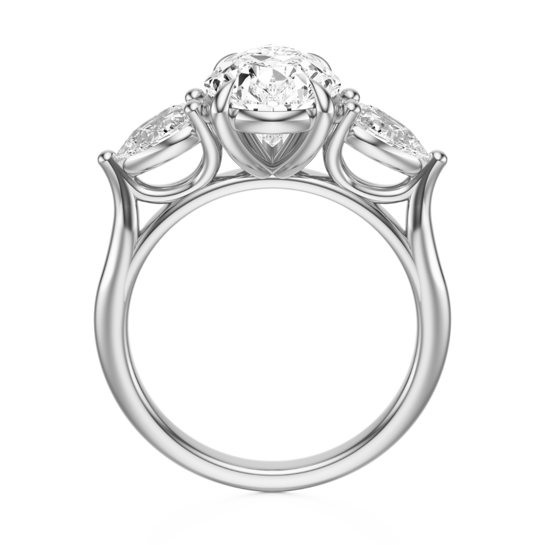 Pear Cut 2.50 CT F VS2 Lab Grown Diamond Ring in Gold (IGI)