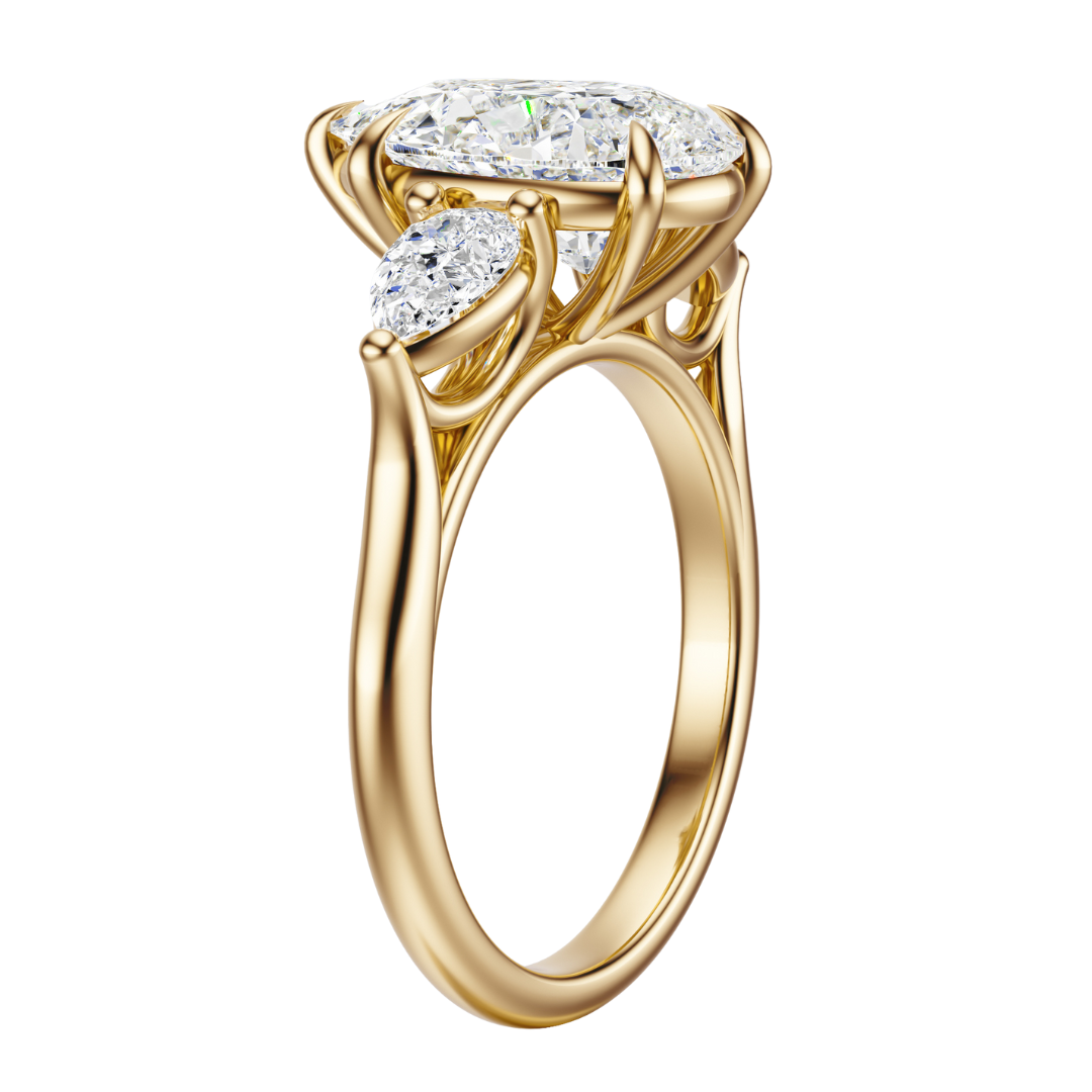 Pear Cut 2.50 CT F VS2 Lab Grown Diamond Ring in Gold (IGI)