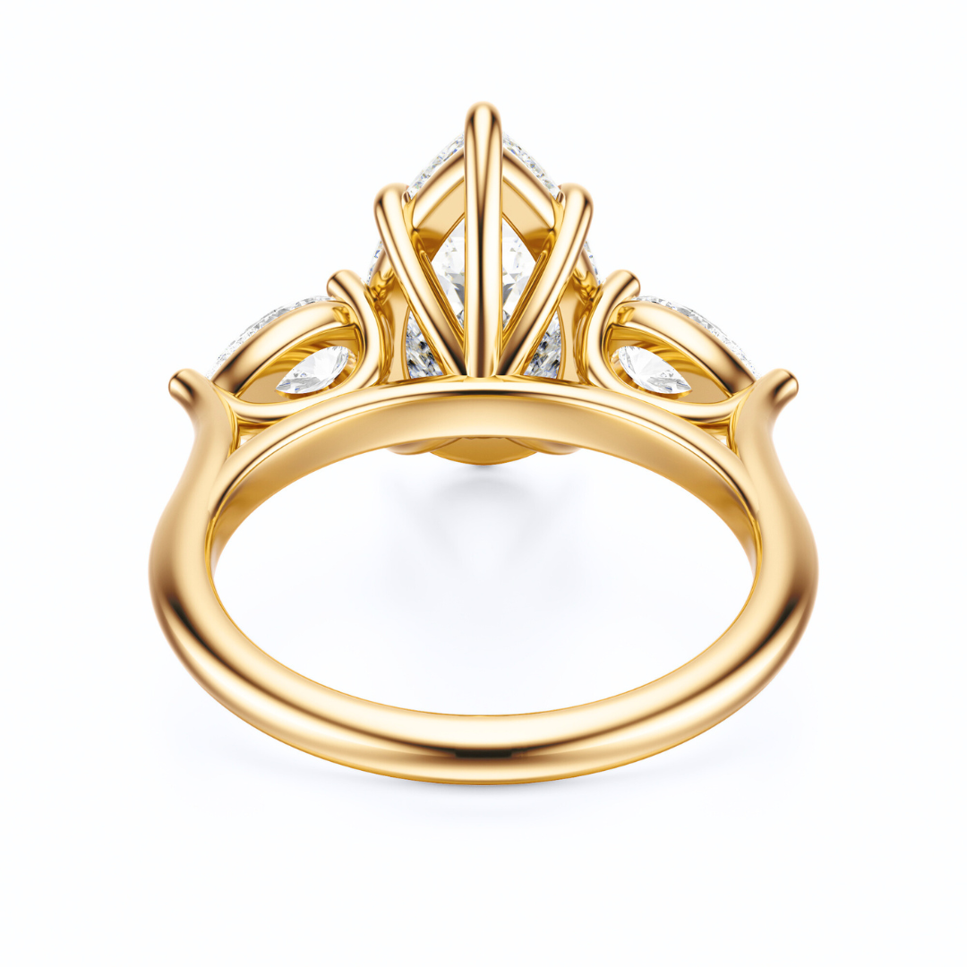 Pear Cut 2.50 CT F VS2 Lab Grown Diamond Ring in Gold (IGI)