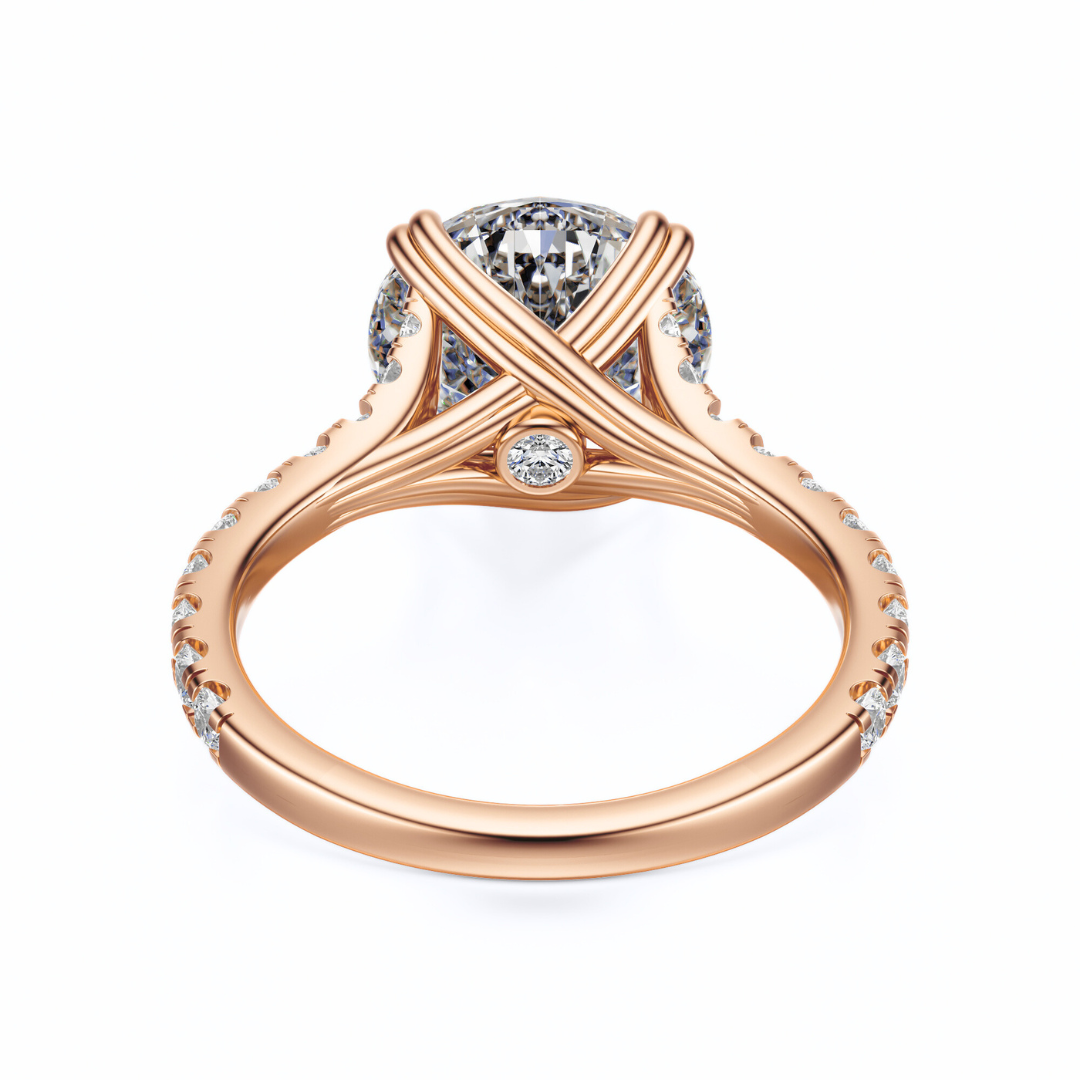 Rround Cut 2.50 CT F VS2 Lab Grown Diamond Ring in Gold (IGI)