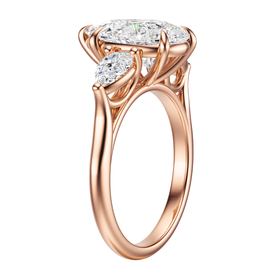 Pear Cut 2.50 CT F VS2 Lab Grown Diamond Ring in Gold (IGI)