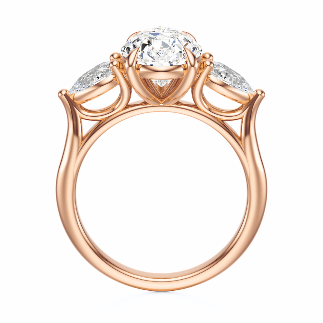 Pear Cut 2.50 CT F VS2 Lab Grown Diamond Ring in Gold (IGI)