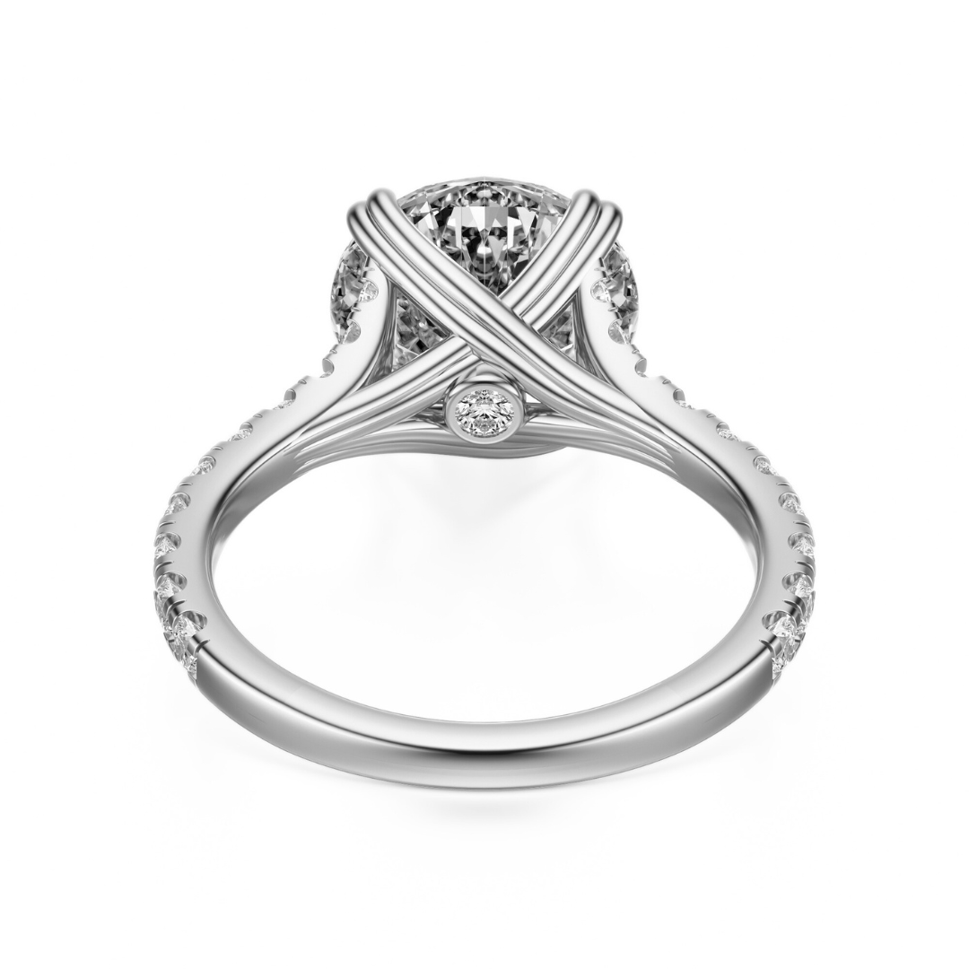 Rround Cut 2.50 CT F VS2 Lab Grown Diamond Ring in Gold (IGI)