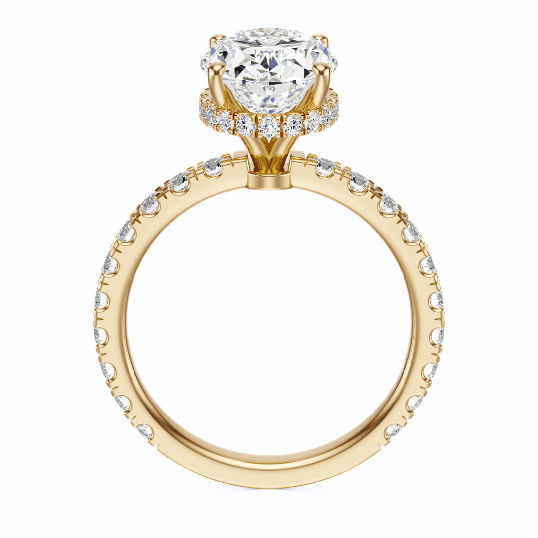 Oval Cut 2.80 CT F VS2 Lab Grown Diamond Ring in Gold (IGI)