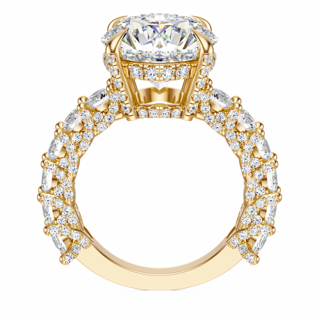 Round Cut 6.00 CT F VS2 Lab Grown Diamond Ring in Gold (IGI)