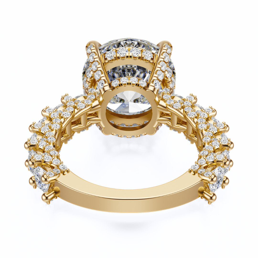 Round Cut 6.00 CT F VS2 Lab Grown Diamond Ring in Gold (IGI)