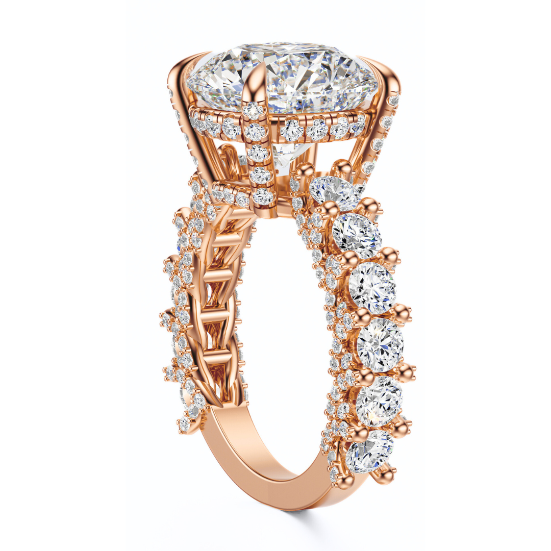 Round Cut 6.00 CT F VS2 Lab Grown Diamond Ring in Gold (IGI)