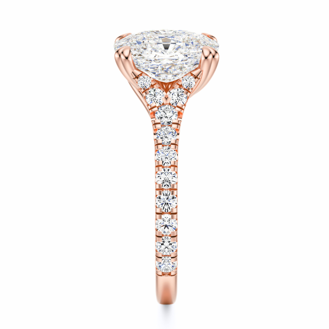 Cushion Cut 2.50 CT F VS2 Lab Grown Diamond Ring in Gold (IGI)