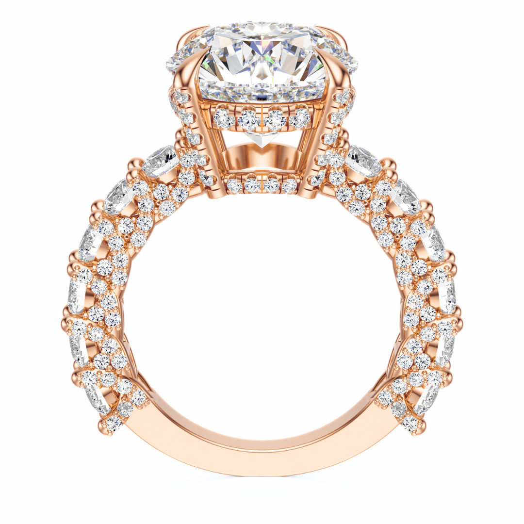 Round Cut 6.00 CT F VS2 Lab Grown Diamond Ring in Gold (IGI)