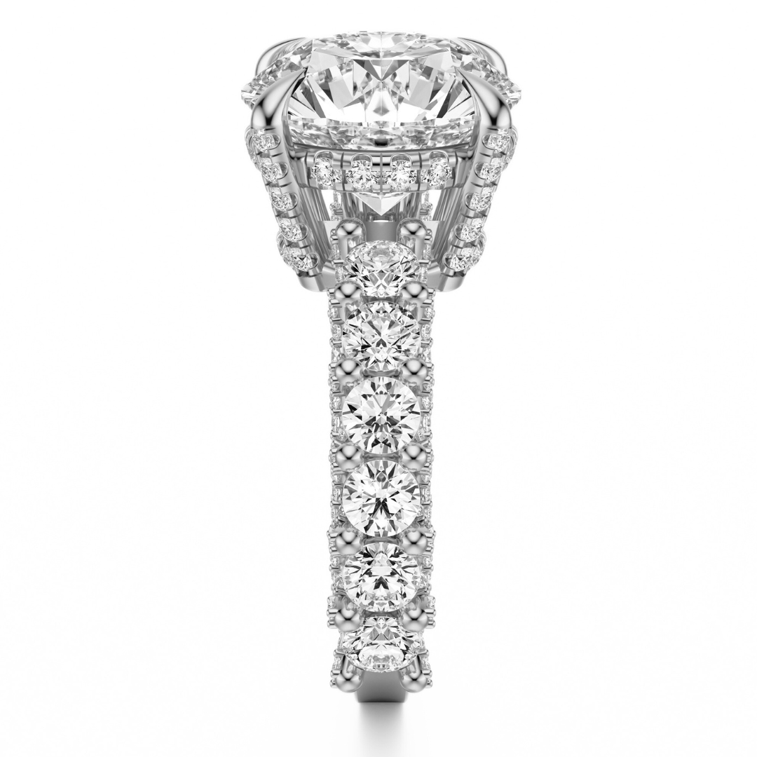 Round Cut 6.00 CT F VS2 Lab Grown Diamond Ring in Gold (IGI)