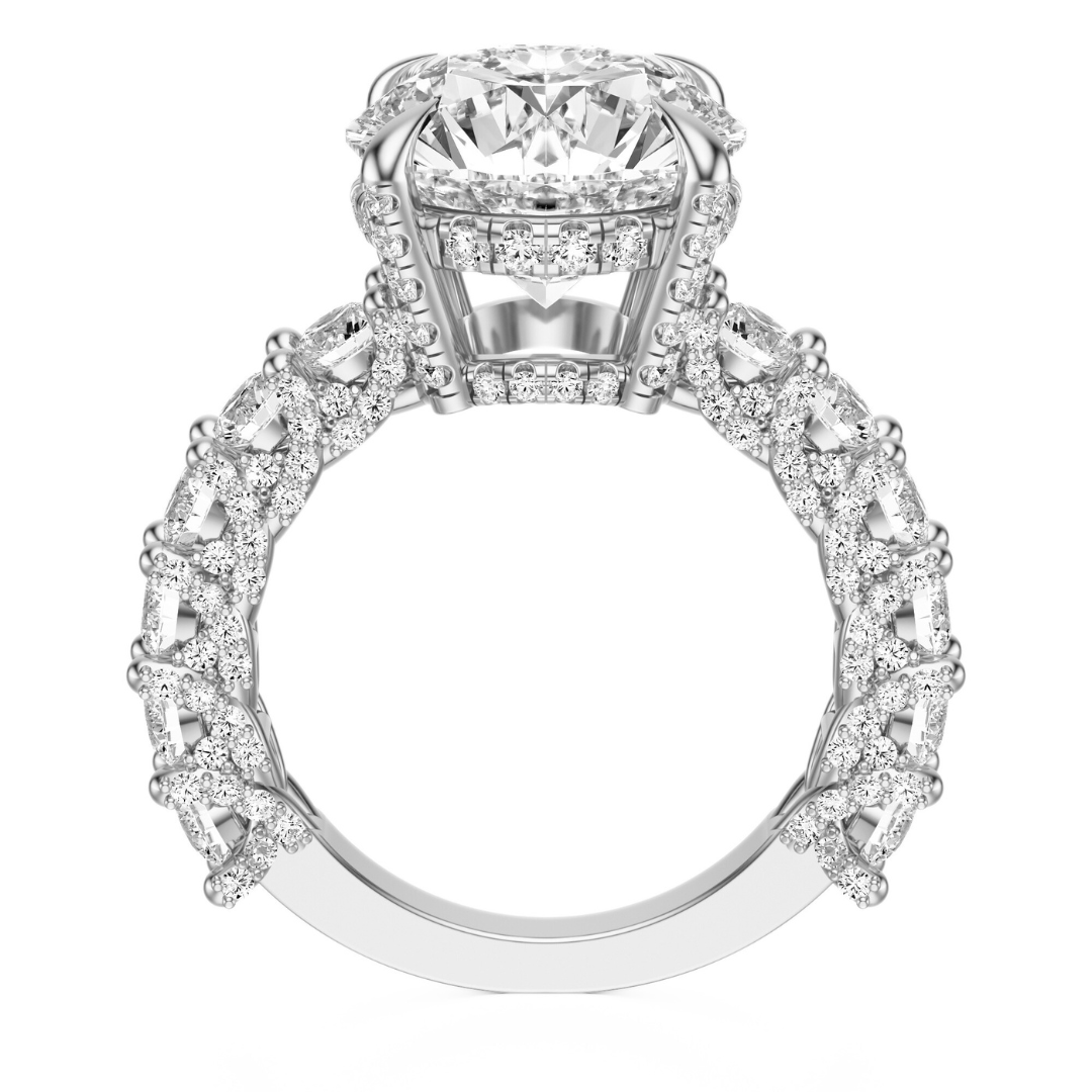 Round Cut 6.00 CT F VS2 Lab Grown Diamond Ring in Gold (IGI)