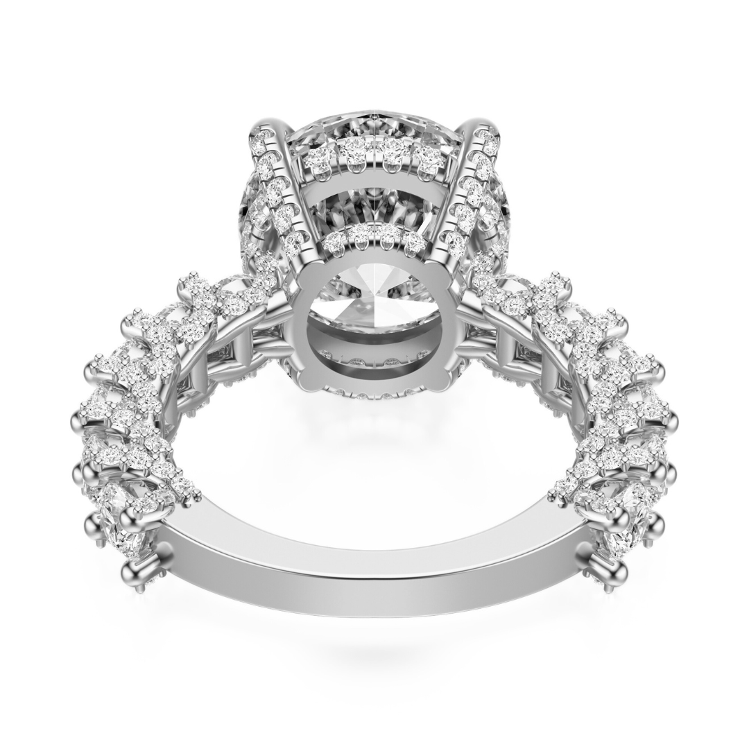 Round Cut 6.00 CT F VS2 Lab Grown Diamond Ring in Gold (IGI)
