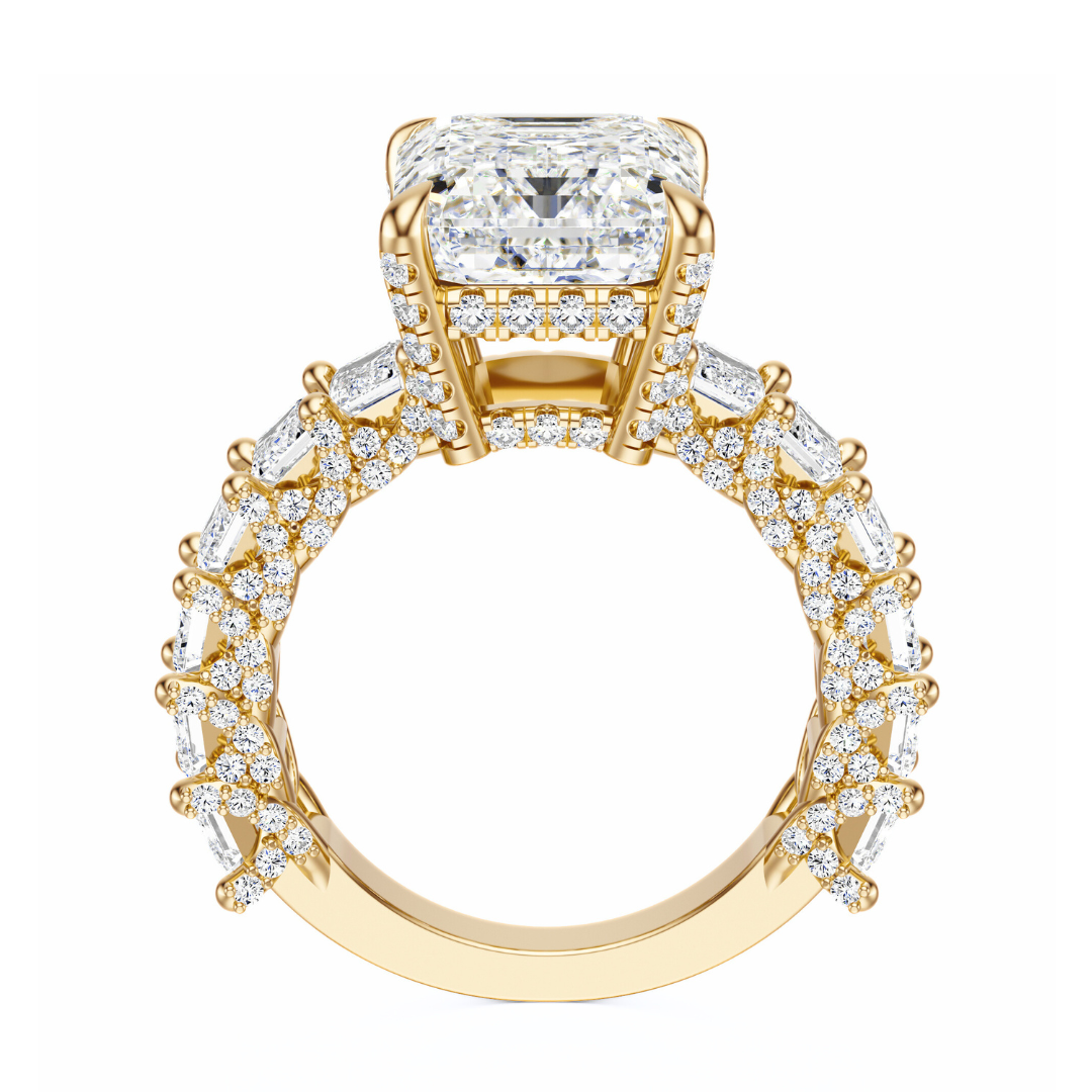 Emerald Cut 6.00 CT F VS2 Lab Grown Diamond Ring in Gold (IGI)