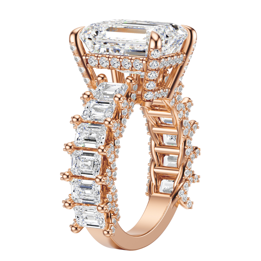 Emerald Cut 6.00 CT F VS2 Lab Grown Diamond Ring in Gold (IGI)