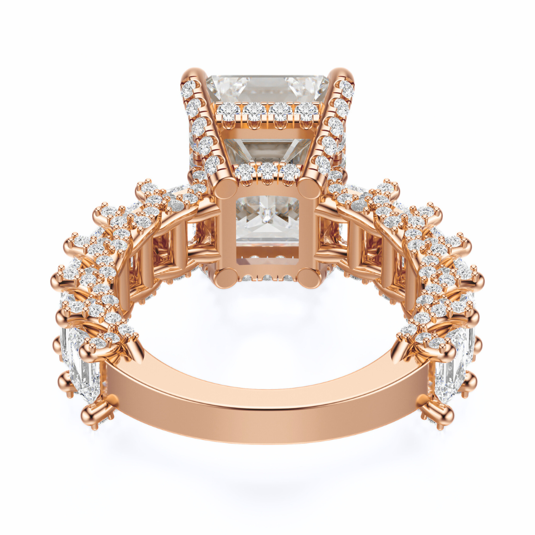 Emerald Cut 6.00 CT F VS2 Lab Grown Diamond Ring in Gold (IGI)