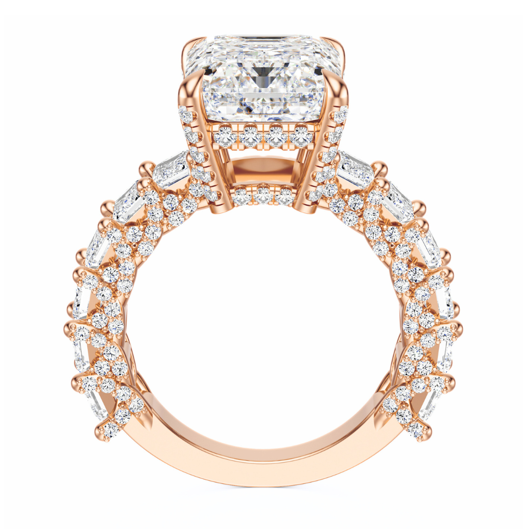 Emerald Cut 6.00 CT F VS2 Lab Grown Diamond Ring in Gold (IGI)