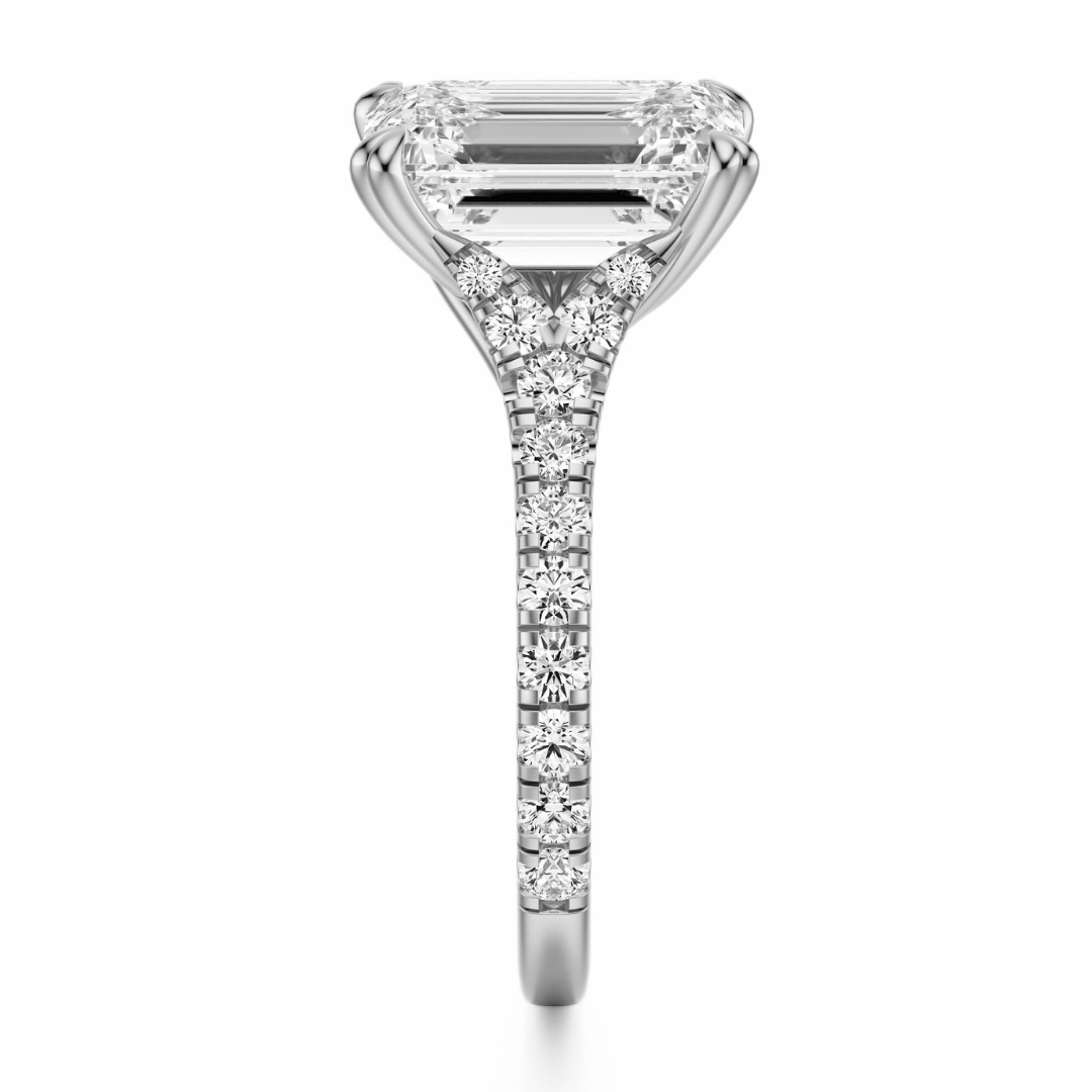 Emerald Cut 2.50 CT F VS2 Lab Grown Diamond Ring in Gold (IGI)