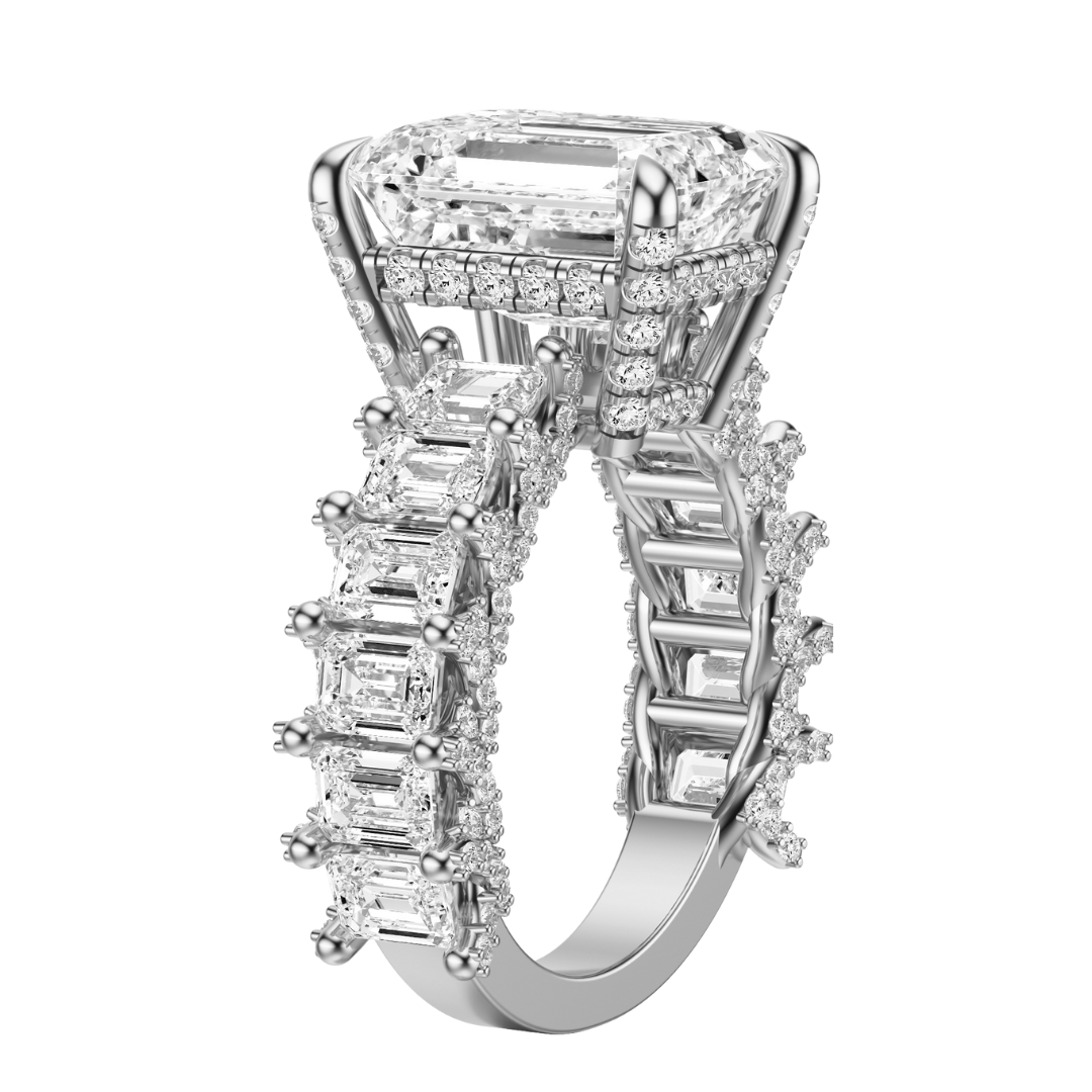 Emerald Cut 6.00 CT F VS2 Lab Grown Diamond Ring in Gold (IGI)